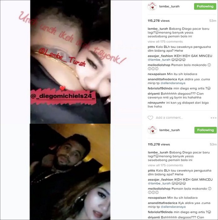 Foto Dugem Lola Diara dan Diego Michiels