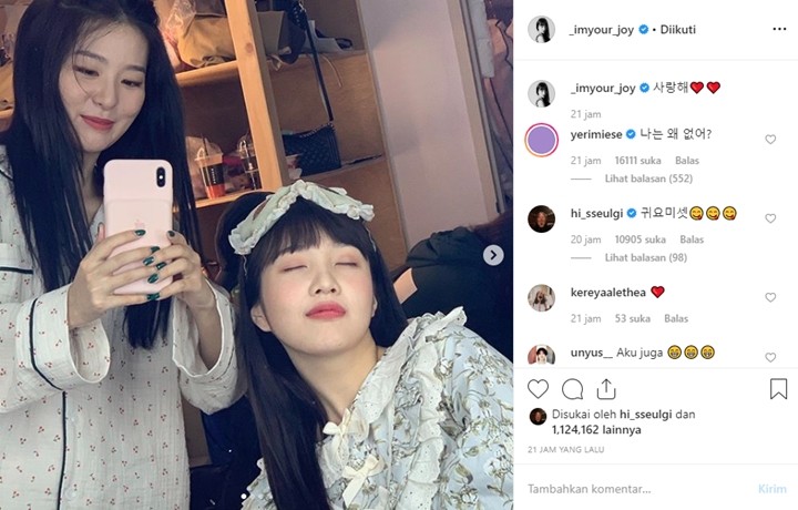 Joy Red Velvet Asyik Pesta Piyama Bareng Irene dan Seulgi, Yeri Ngambek Tak Diajak?