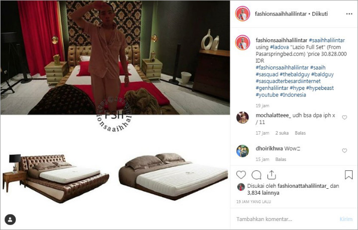 Saaih Halilintar Punya Kamar Tidur Super Mewah, Harga Kasurnya Bikin Netter Minder