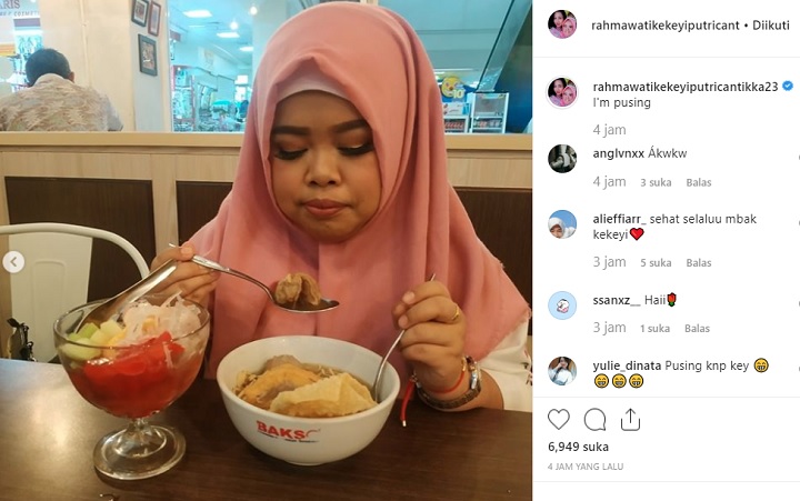 Postingan Instagram Rahmawati Kekeyi Lagi Pusing