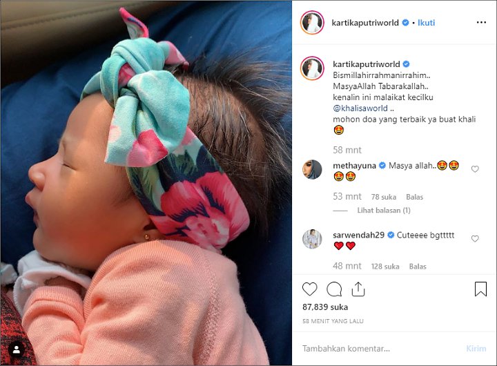 Akhirnya Dipamerkan, Paras Cantik Anak Kartika Putri Sukses Bikin Terpesona