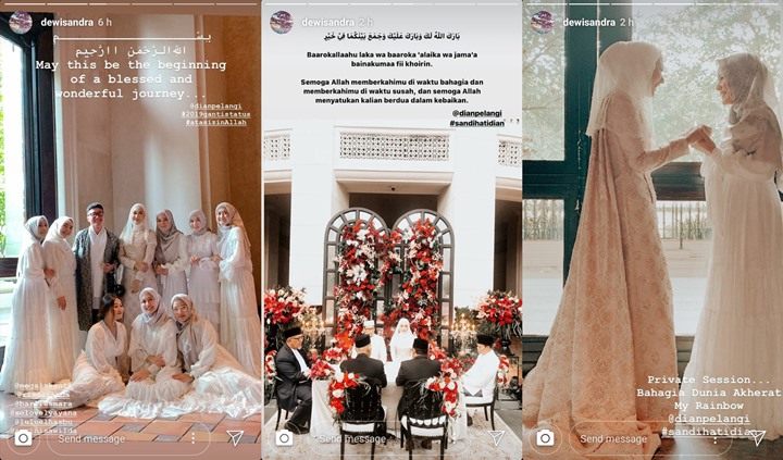 Dian Pelangi Lepas Status Janda, Dewi Sandra Bocorkan Foto-Foto Pernikahannya