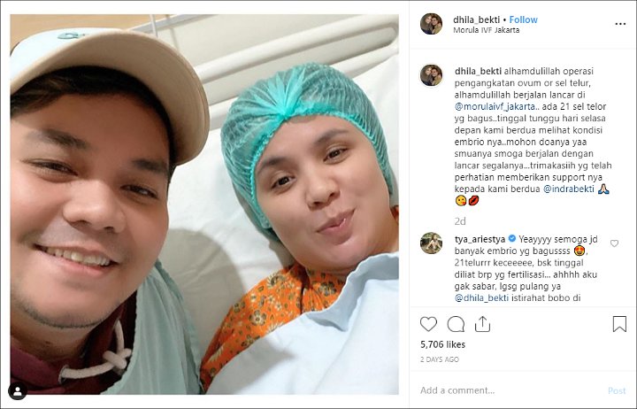 Siap Jalani Program Bayi Tabung, Istri Indra Bekti Operasi Pengangkatan Sel Telur