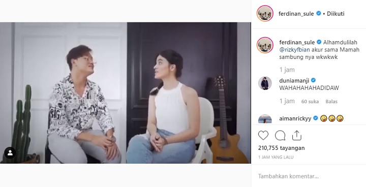 Unggahan Sule Tunjukkan Keakraban Sang Putra dan \'Mamah Sambung\'
