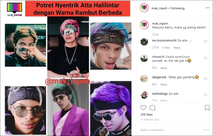 Atta Halilintar Gemar Gonta-Ganti Warna Rambut, Model Mana Yang Paling Keren?