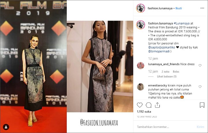 Dikira Mahal, Kostum Cantik Luna Maya di FFB 2019 Ternyata Harganya Cuma Segini