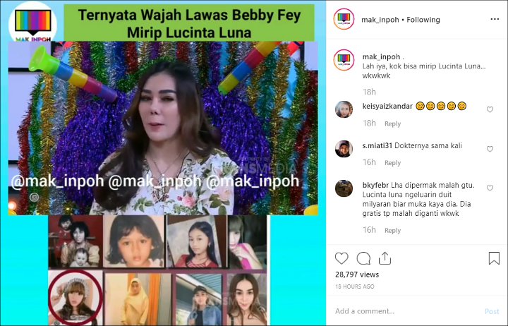 Wajah Bebby Fey Dibilang Mirip Lucinta Luna Saat foto Lawas Ini Beredar