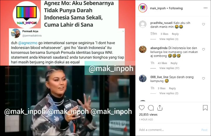 Agnez Mo Ngaku Tak Punya Darah Indonesia, Permadi Arya Tulis Komentar Menohok Ini