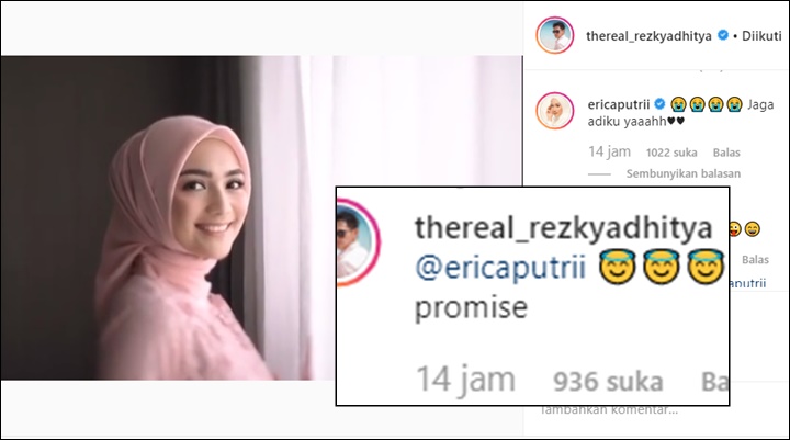 Interaksi Rezky Aditya dan Kakak Citra Kirana, Erica Putri