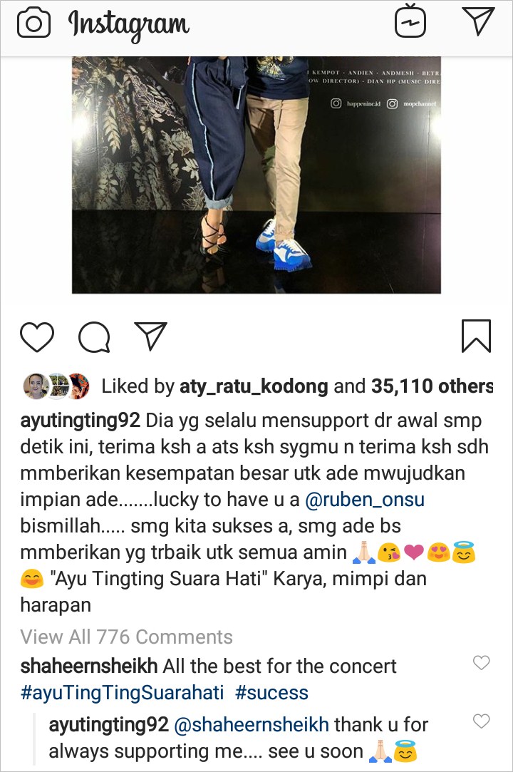 Interaksi Manis Ayu Ting Ting dan Shaheer Sheikh di Postingan Baru Bikin Fans Girang
