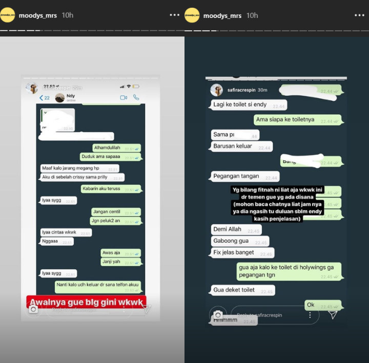 Chat Safira dan Teman