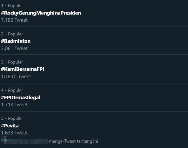 Trending Twitter Indonesia Pevita