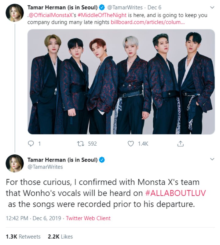 Tak Hanya Muncul Di MV, Suara Wonho Juga Akan Terdengar Di Album Monsta X Mendatang