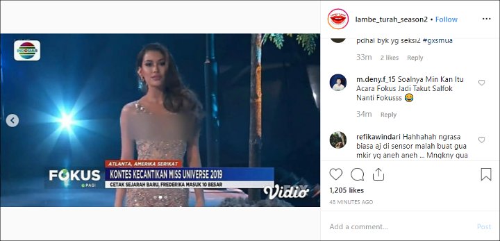 Miss Universe 2019: Indosiar Sensor Penampilan Frederika Alexis Cull Saat Tayang Di Program Berita