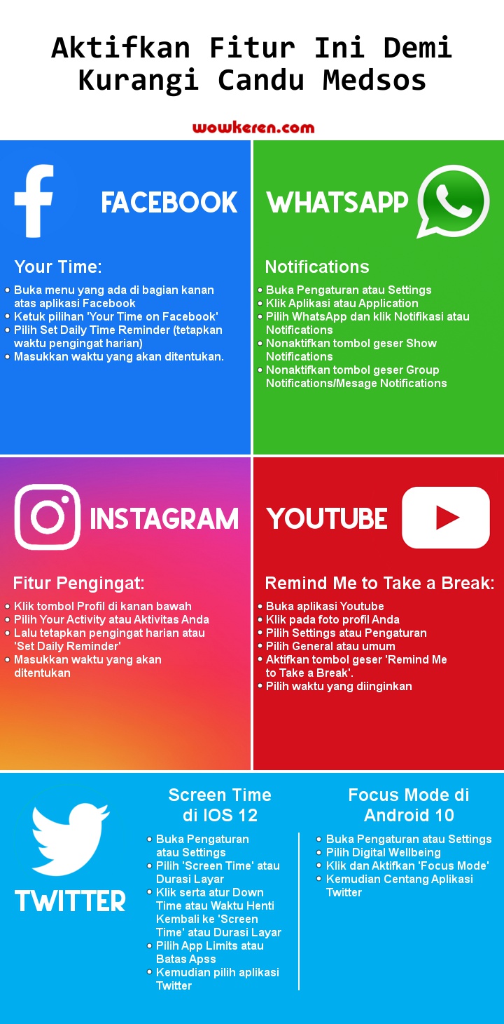 INFOGRAFIS: Cara Kurangi Candu Medsos Lewat Fitur Khusus