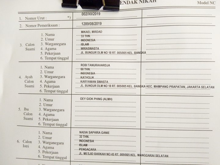 Nama Nadia Saphira Sudah Terdaftar dalam KUA Kebayoran Baru Jakarta Selatan