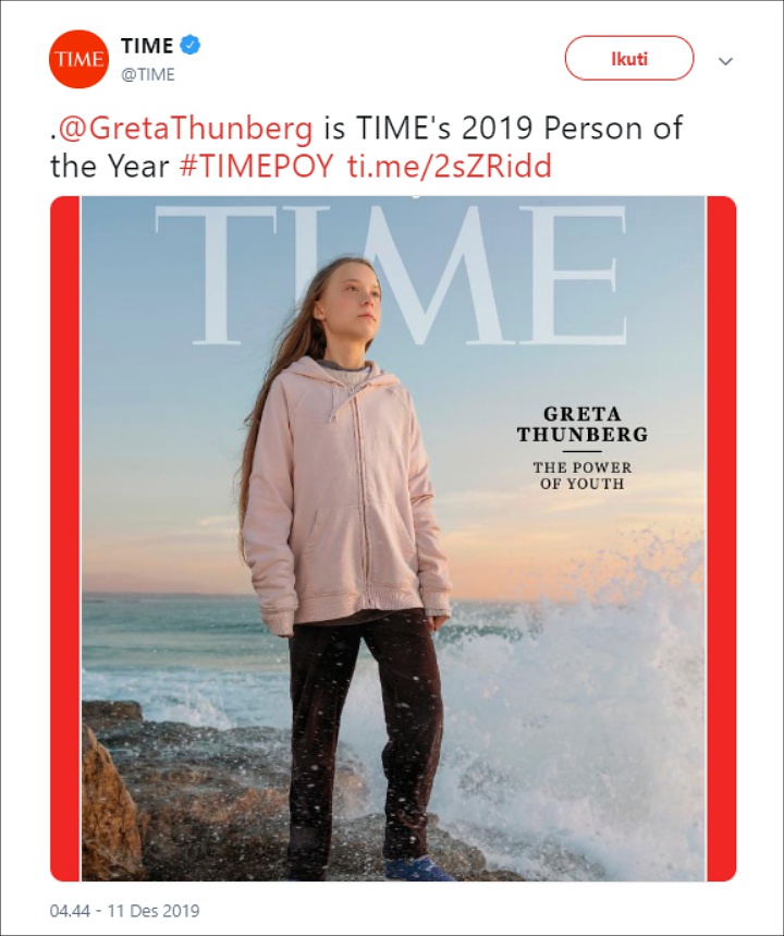 Greta Thunberg Terpilih Jadi Person Of The Year
