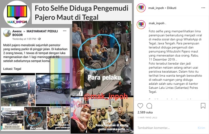 Viral Pelaku Tabrak Pemotor Hingga Tewas Kedapatan Selfie di Kantor Polisi, Begini Faktanya