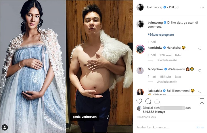 Baim Wong dan Paula Verhoeven ala Maternity Shoot