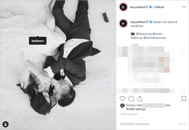 Boy William dan Karen Vendela Pamer Foto Prewed di Instagram