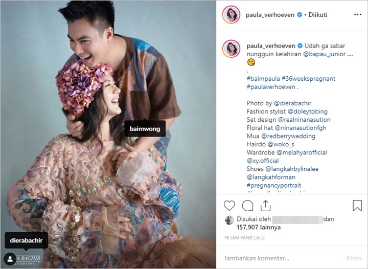 Baim Wong dan paula Verhoeven Pamer Foto Maternity di Usia Kehamilan Sudah 9 Bulan