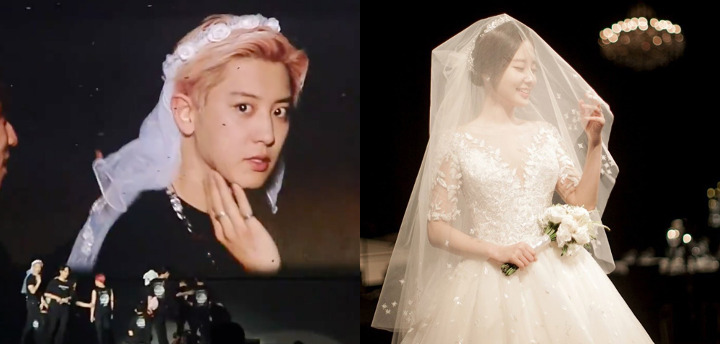 Chanyeol Sok Centil Pakai Tudung Pengantin, Mirip Banget Sama Kakaknya Saat Menikah