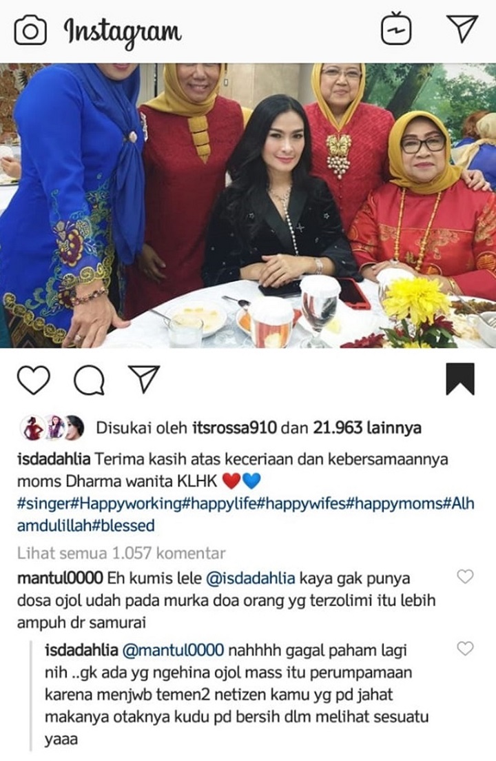Iis Dahlia Balas Komentar Warganet