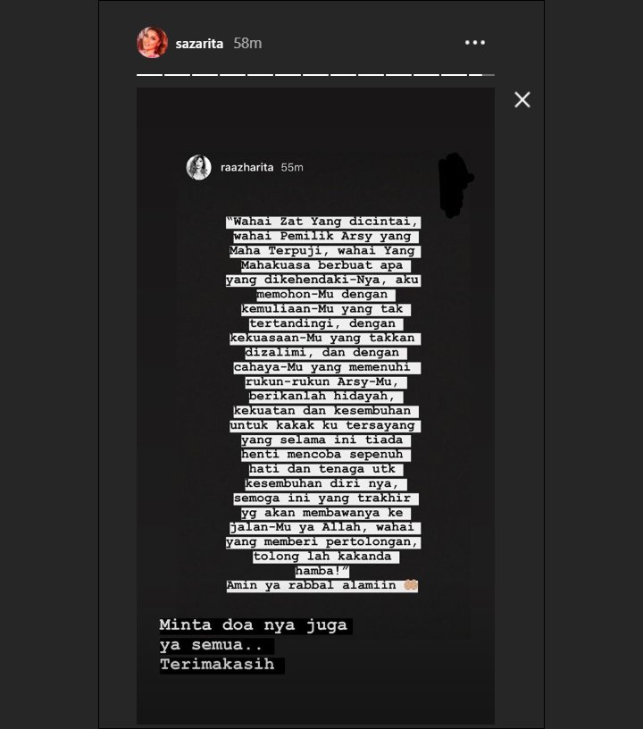 Sarah Azhari mohon doa