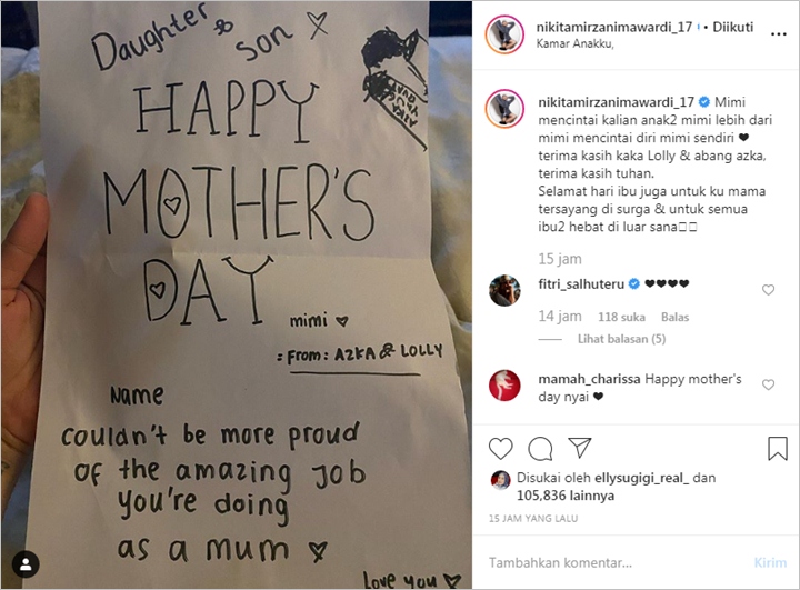 Nikita Mirzani Banjir Komentar Penuh Cinta Usai Pamer Kado Spesial dari Buah Hati di Hari Ibu