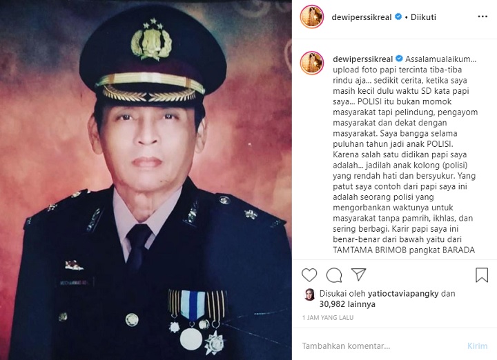 Postingan Instagram Dewi Persik