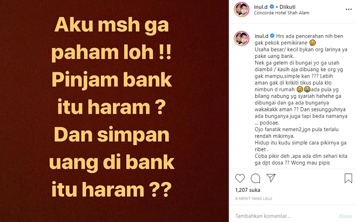 Postingan Inul Daratista di Instagram