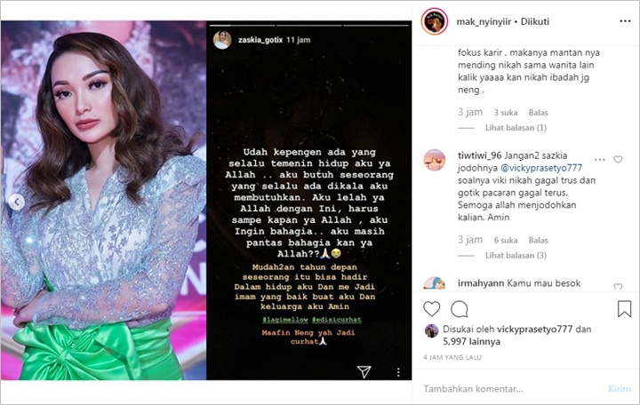 Vicky Prasetyo Ketahuan Nge-Like Gosip Zaskia Gotik Ditinggal Nikah, Ramai Didoakan Balikan