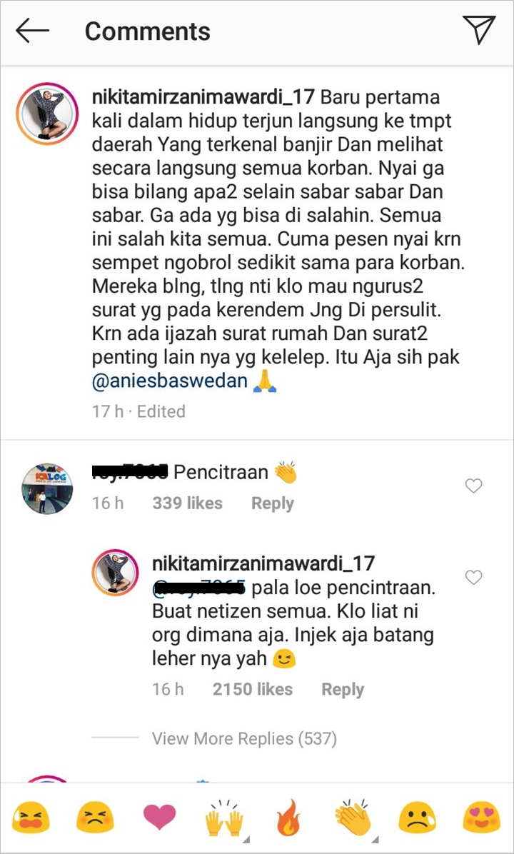 Reaksi Sinis Nikita Mirzani Saat Disindir Cuma Pencitraan Terjun Langsung Tolong Korban Banjir