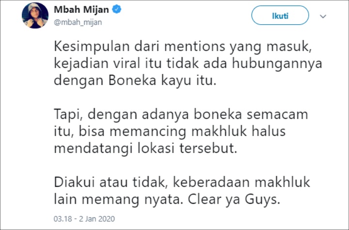 Penjelasan Mbah Mijan Soal Pemuda dan Boneka Penyebab Kecelakaan