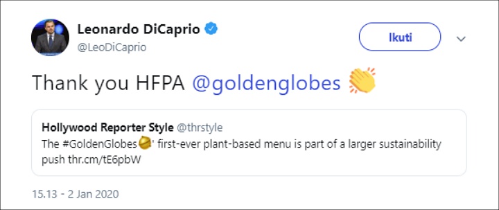Leonardo DiCaprio Puji Golden Globes