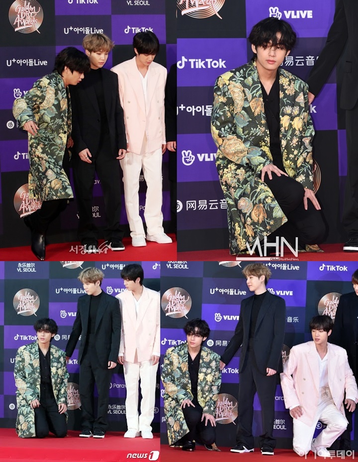 GDA 2020: V BTS Jatuh Ganteng di Red Carpet, Reaksi Tak Terduga Jin Curi Perhatian