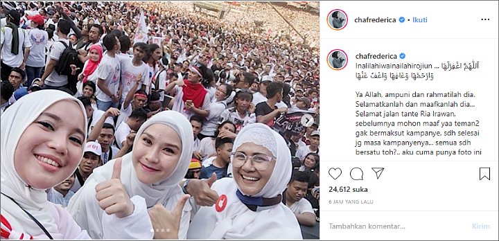 Chacha Frederica Kenang Ria Irawan