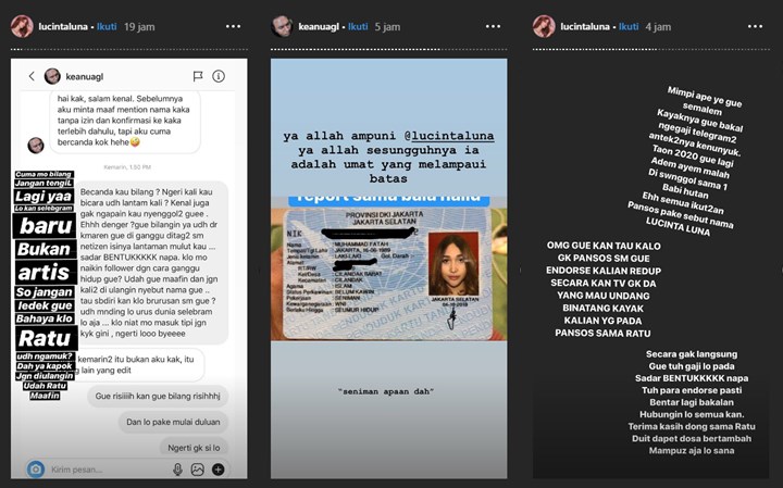 Usai Minta Maaf, Lucinta Luna Dan Selebgram Keanu Masih Saling Sindir Di Medsos