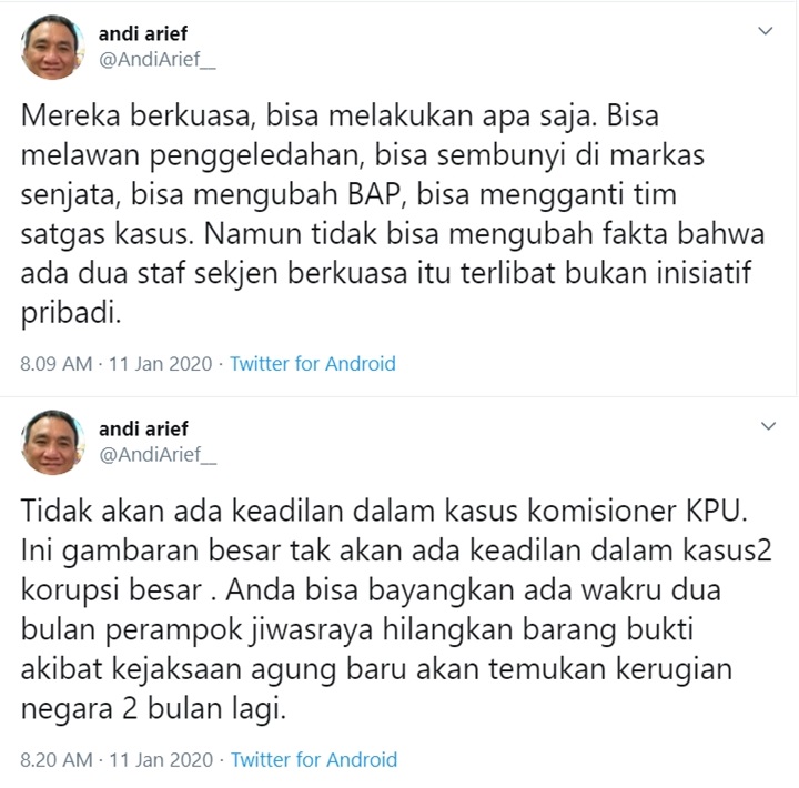 Sekjen PDIP Ngotot Tak Terlibat Suap KPU, Andi Arief Ungkap Fakta Ini