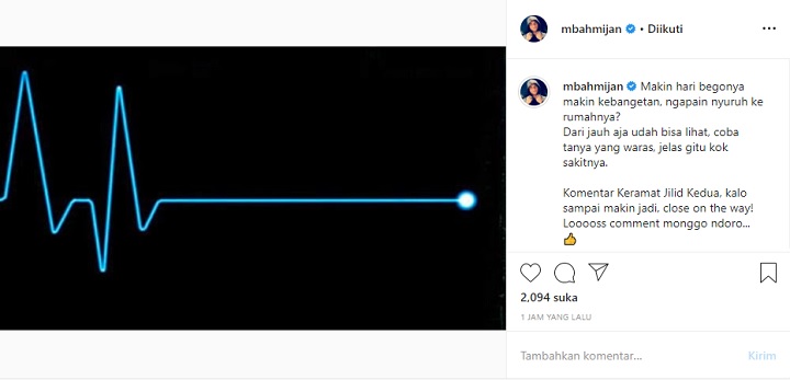 Postingan Mbah Mijan Kembali Sindir Ningsih Tinampi