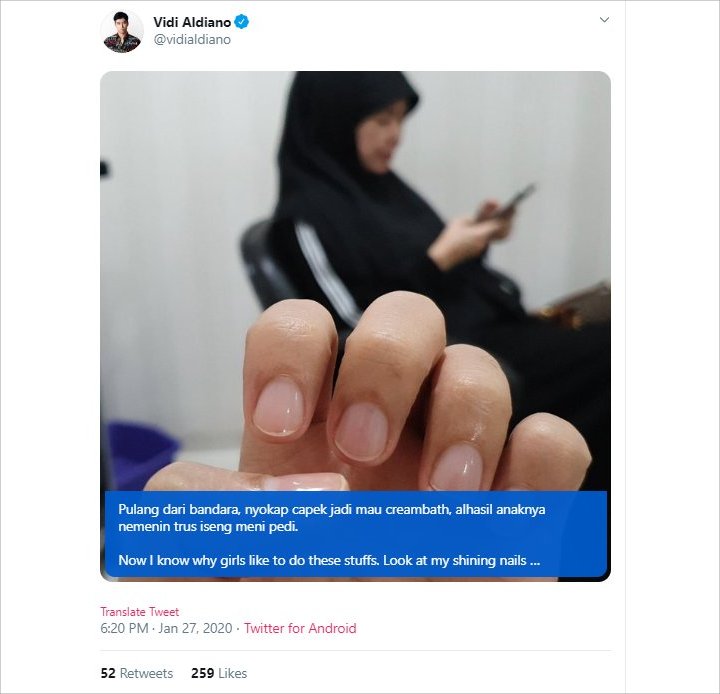 Vidi Aldiano Lakukan Manicure, Kuku Jadi Mengkilat Tuai Gelak Tawa