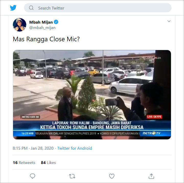 Komentar Soal Rangga Bos Sunda Empire