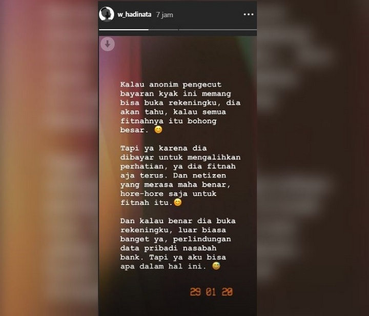 Siwi Tutup Rekening Rp3 M