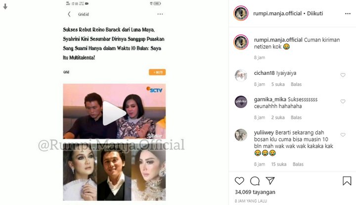 Reino Barack Puas Nikahi Syahrini