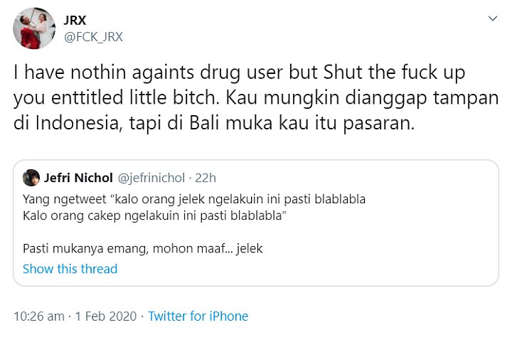 Jerinx Kritik Jefri Nichol