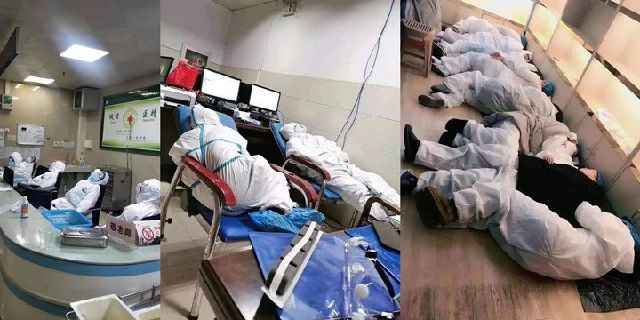 Viral Foto Tim Medis Tidur di Lantai Demi Rawat Pasien Corona, Warganet Kompak Berterima Kasih