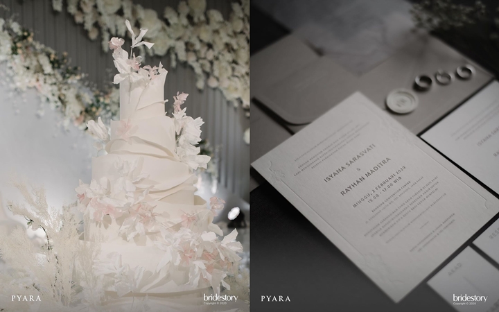 Kesan Simpel dan Elegan Juga Terlihat di Kue Serta Undangan Isyana