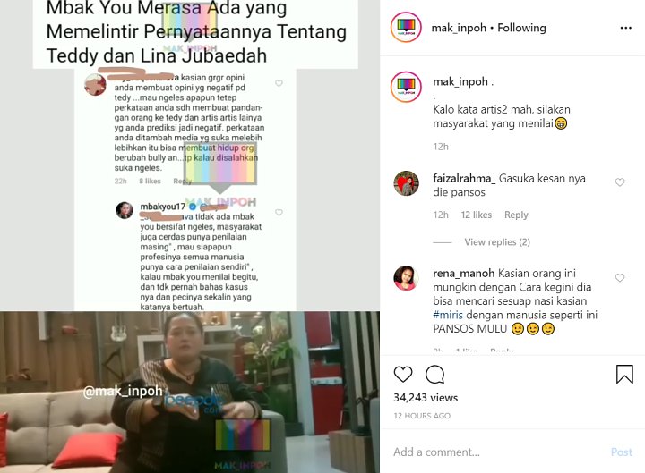 Mbak You Merasa Ada Yang Pelintir Pernyataannya Soal Ramalan Kematian Lina
