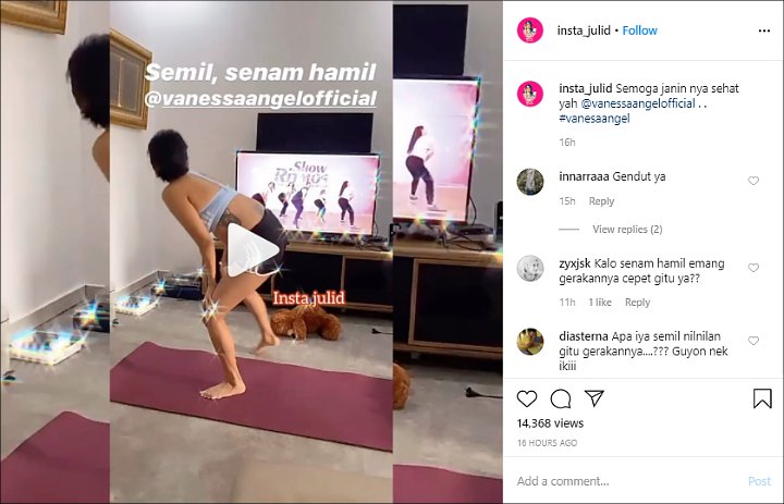 Vanessa Angel Senam Hamil