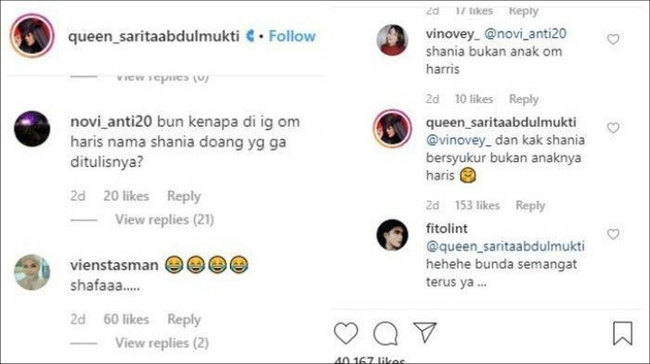 Reaksi Sarita